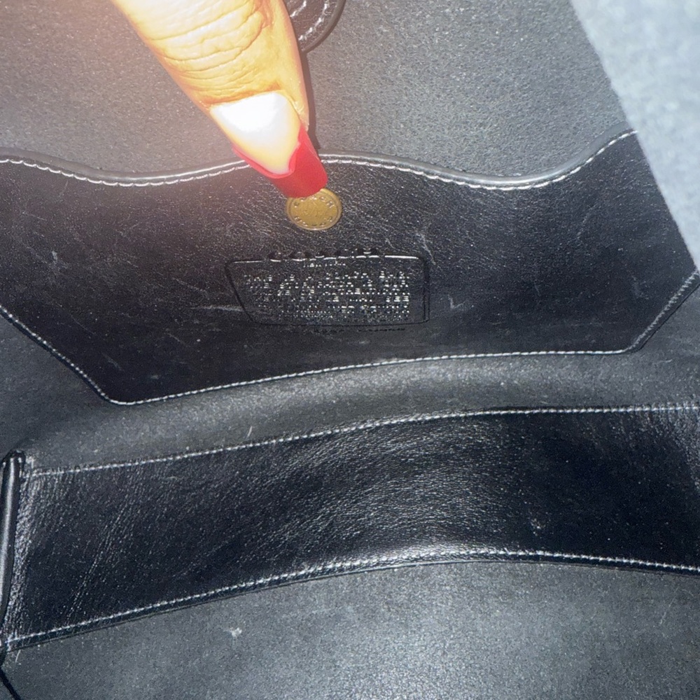 Coach Black Leather Brooklyn 28 with Gold Charm Chain and Pastel Accents - Picture 3 of 4